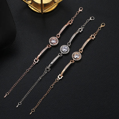 1 Piece Glam Round Alloy Plating Inlay Artificial Diamond Women'S Bangle