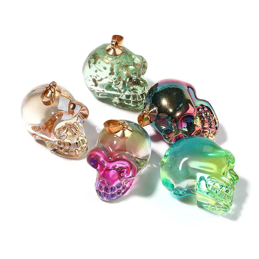 1 Piece Glass Skull Pendant