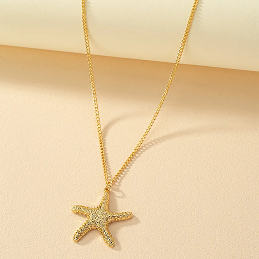 1 Piece Hawaiian Starfish Alloy Plating Women'S Pendant Necklace