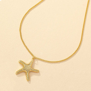 1 Piece Hawaiian Starfish Alloy Plating Women'S Pendant Necklace