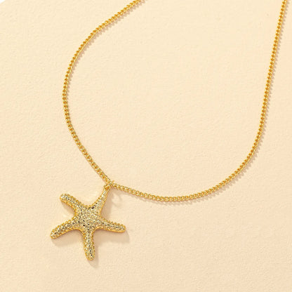 1 Piece Hawaiian Starfish Alloy Plating Women'S Pendant Necklace