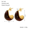 1 Piece Hawaiian Tropical Water Droplets Polishing 304 Stainless Steel Resin 18K Gold Plated Ear Studs