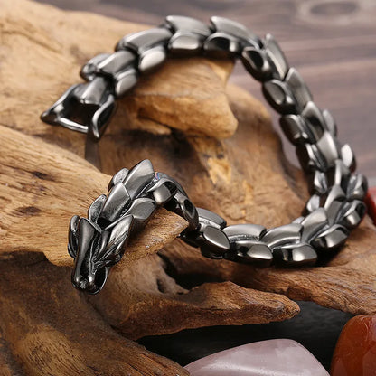 1 Piece Hip-Hop Animal Dragon Titanium Steel Bracelets