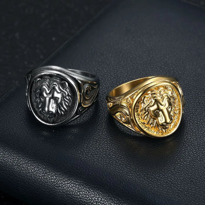 1 Piece Hip-Hop Animal Lion Titanium Steel Polishing Men'S Rings