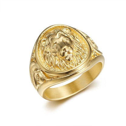 1 Piece Hip-Hop Animal Lion Titanium Steel Polishing Men'S Rings