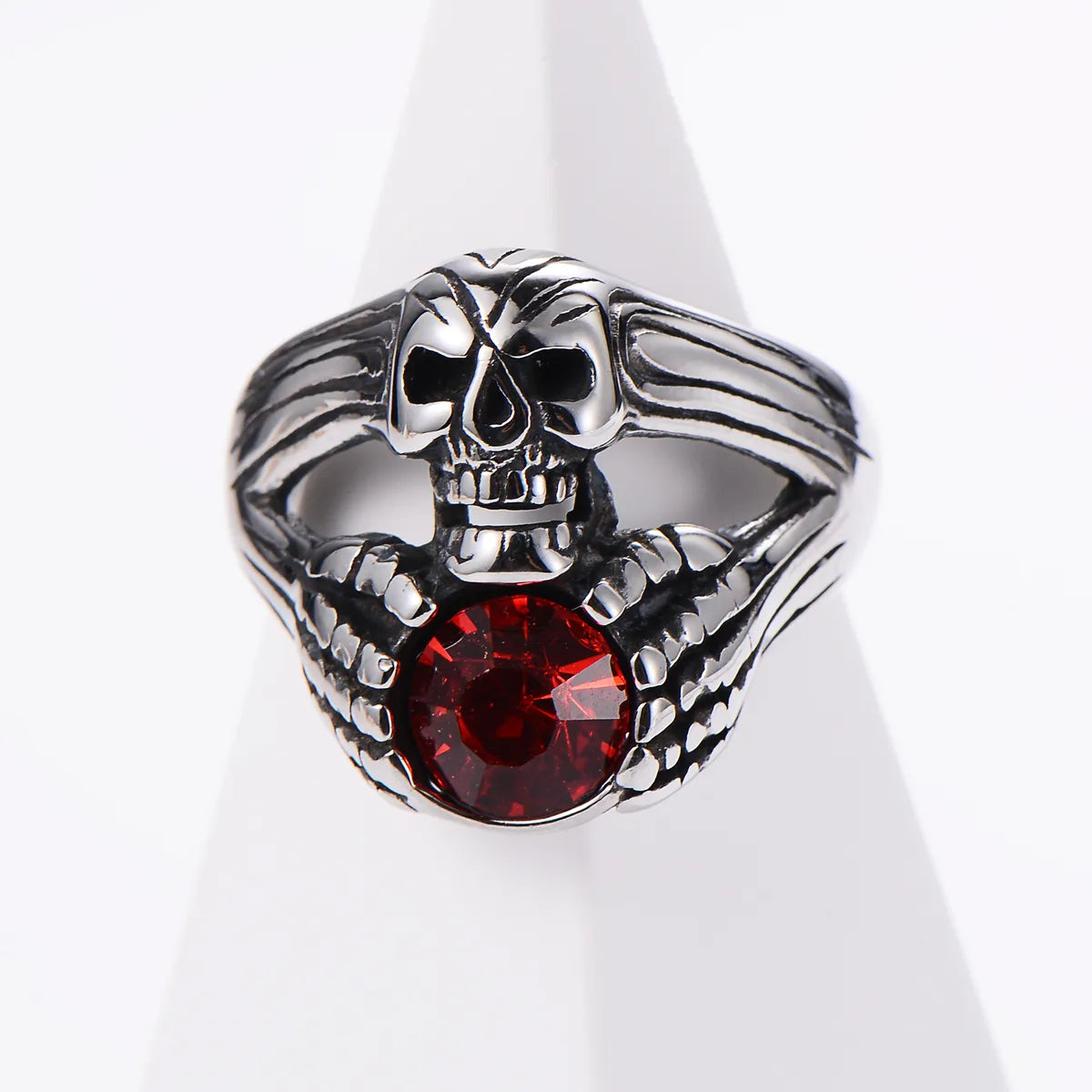 1 Piece Hip-Hop Animal Snake Skull Stainless Steel Inlay Acrylic Rings