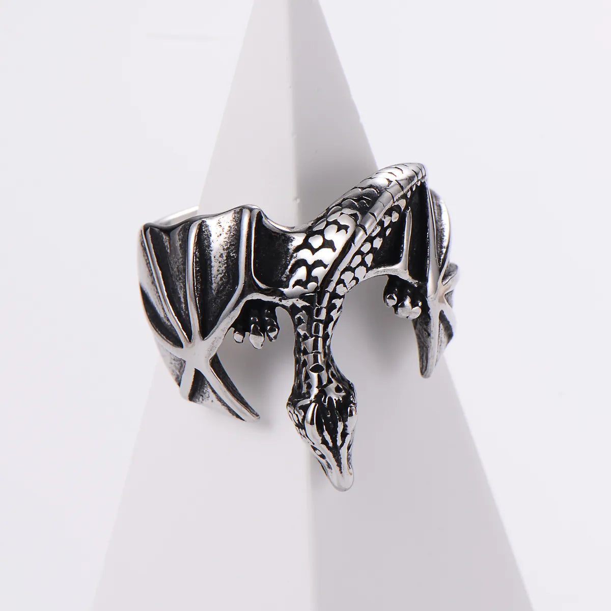 1 Piece Hip-Hop Animal Snake Skull Stainless Steel Inlay Acrylic Rings