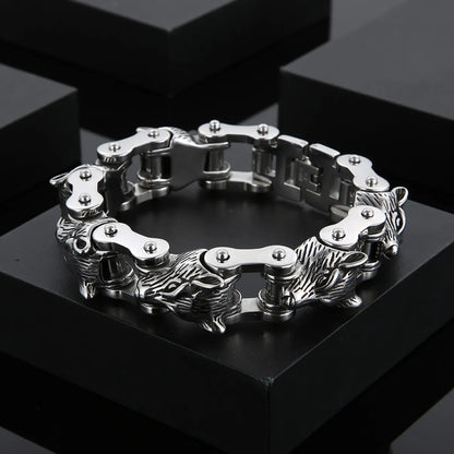 1 Piece Hip-hop Animal Wolf Titanium Steel Bracelets