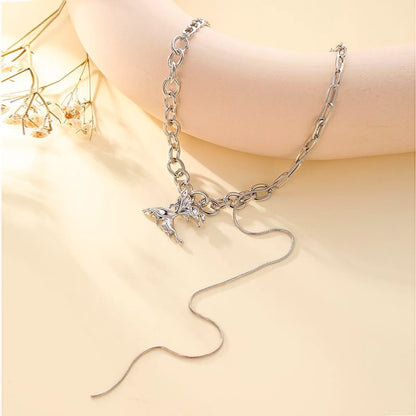 1 Piece Hip-hop Butterfly Alloy Patchwork Women's Necklace