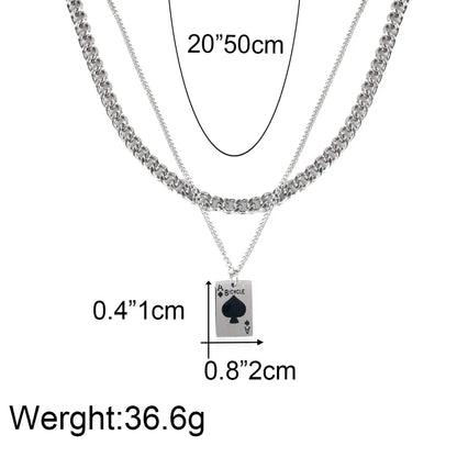 1 Piece Hip-hop Cross Card Stainless Steel Plating Layered Necklaces