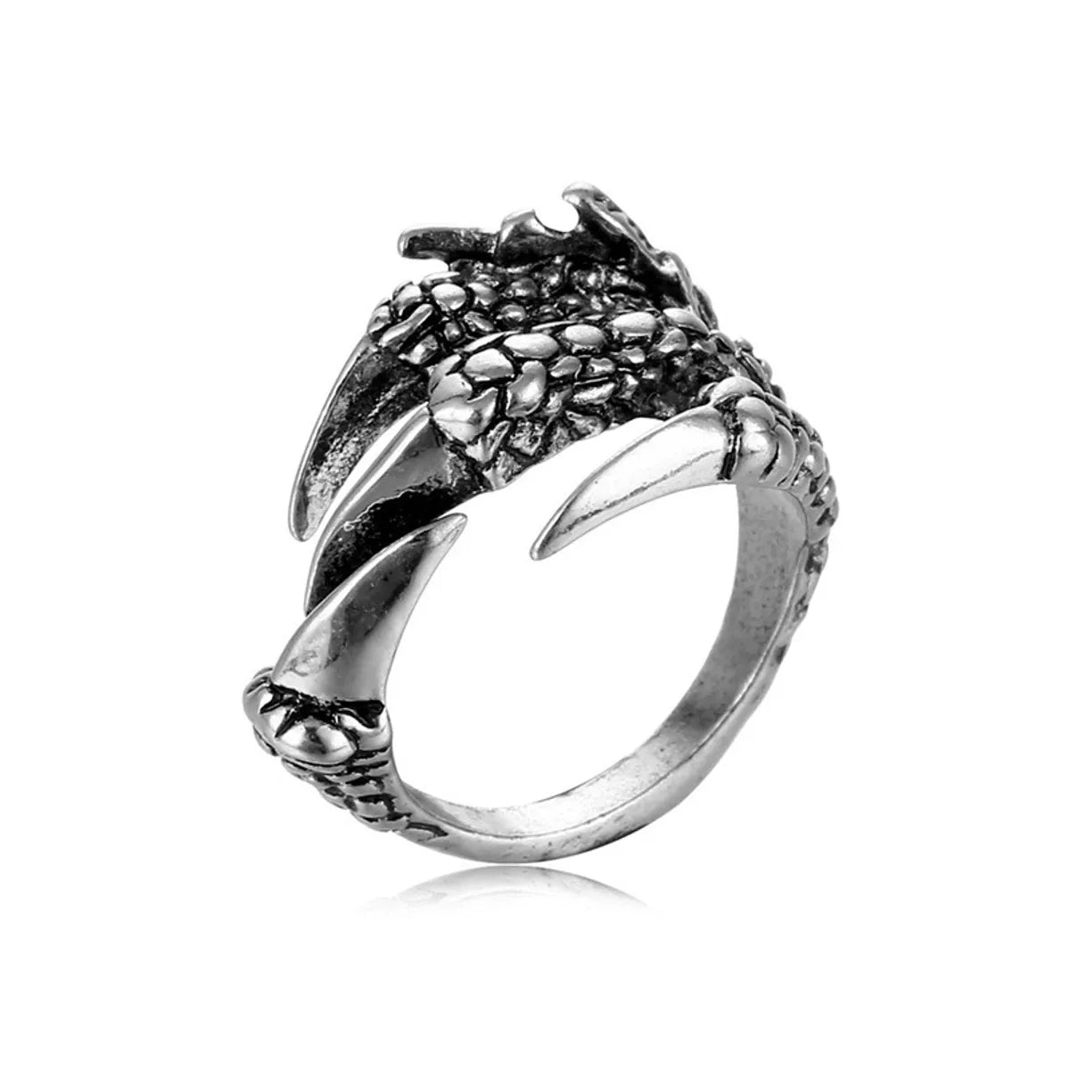 1 Piece Hip-Hop Cross Skull Dragon Alloy Plating Inlay Rhinestones Unisex Open Ring