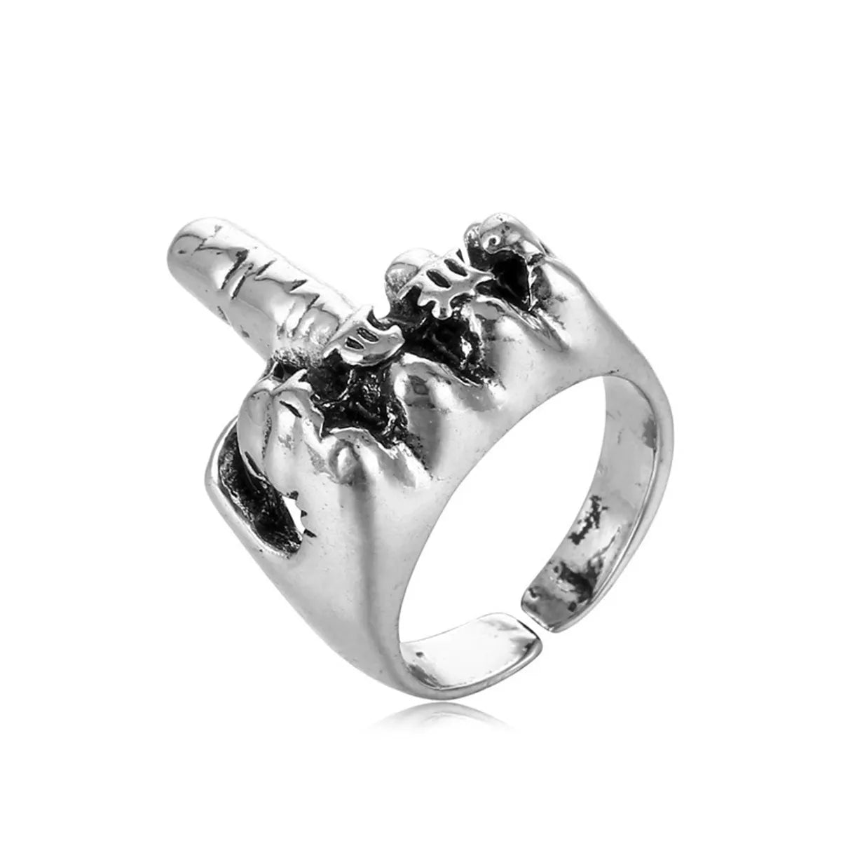 1 Piece Hip-Hop Cross Skull Dragon Alloy Plating Inlay Rhinestones Unisex Open Ring