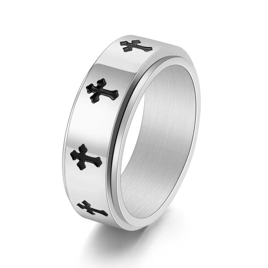 1 Piece Hip-hop Cross Stainless Steel Rings