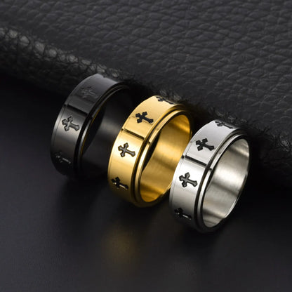 1 Piece Hip-hop Cross Stainless Steel Rings