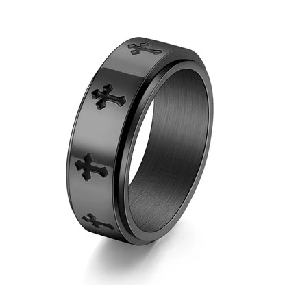 1 Piece Hip-hop Cross Stainless Steel Rings