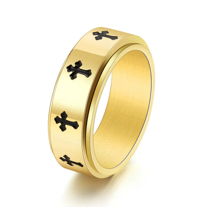 1 Piece Hip-hop Cross Stainless Steel Rings