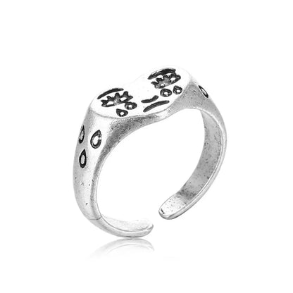 1 Piece Hip-hop Crown Snake Skull Alloy Plating Inlay Rhinestones Unisex Open Ring