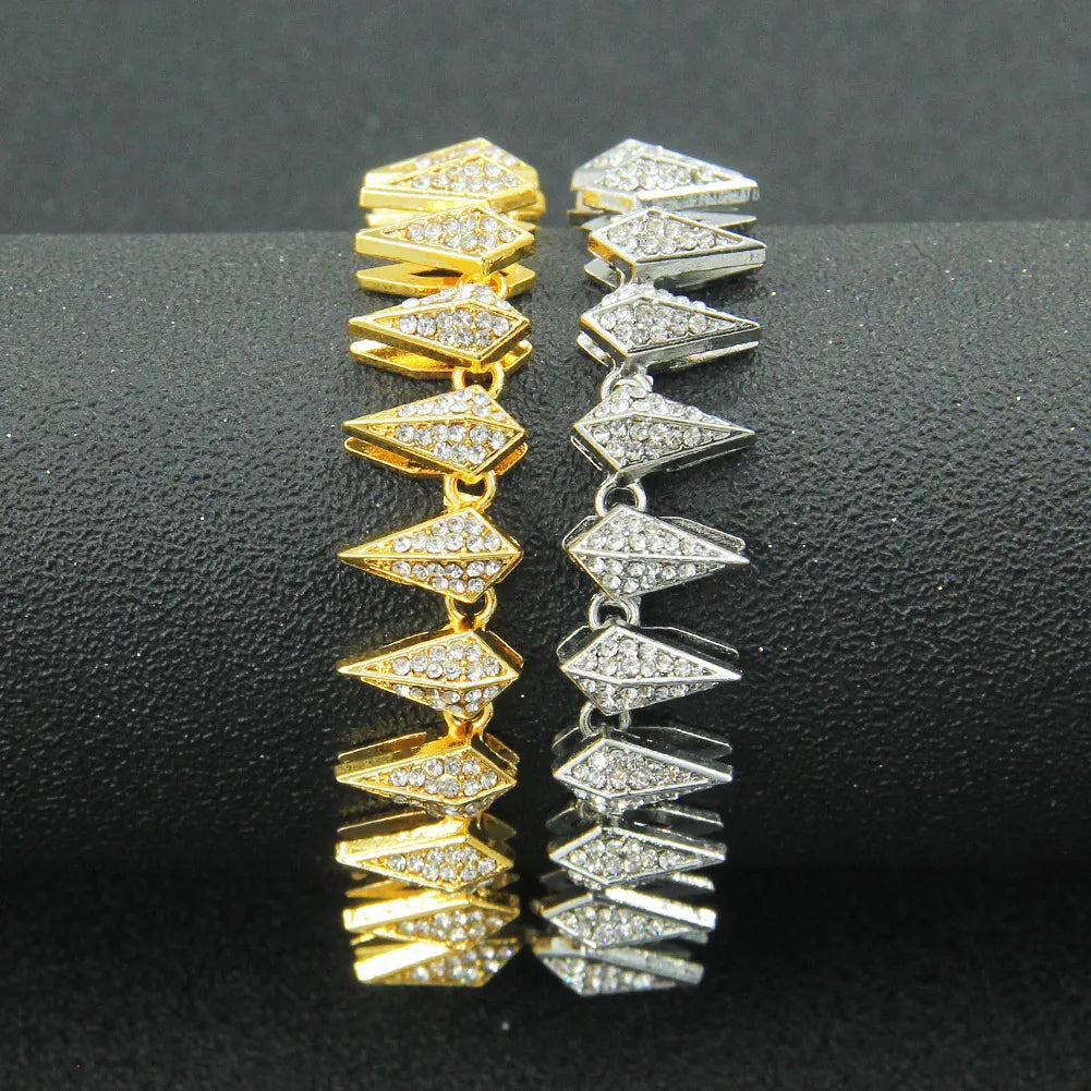 1 Piece Hip-Hop Geometric Alloy Inlay Rhinestones Men'S Bracelets