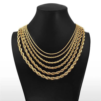 Hip-hop Geometric Stainless Steel Titanium Steel Chain 18k Gold Plated Necklace