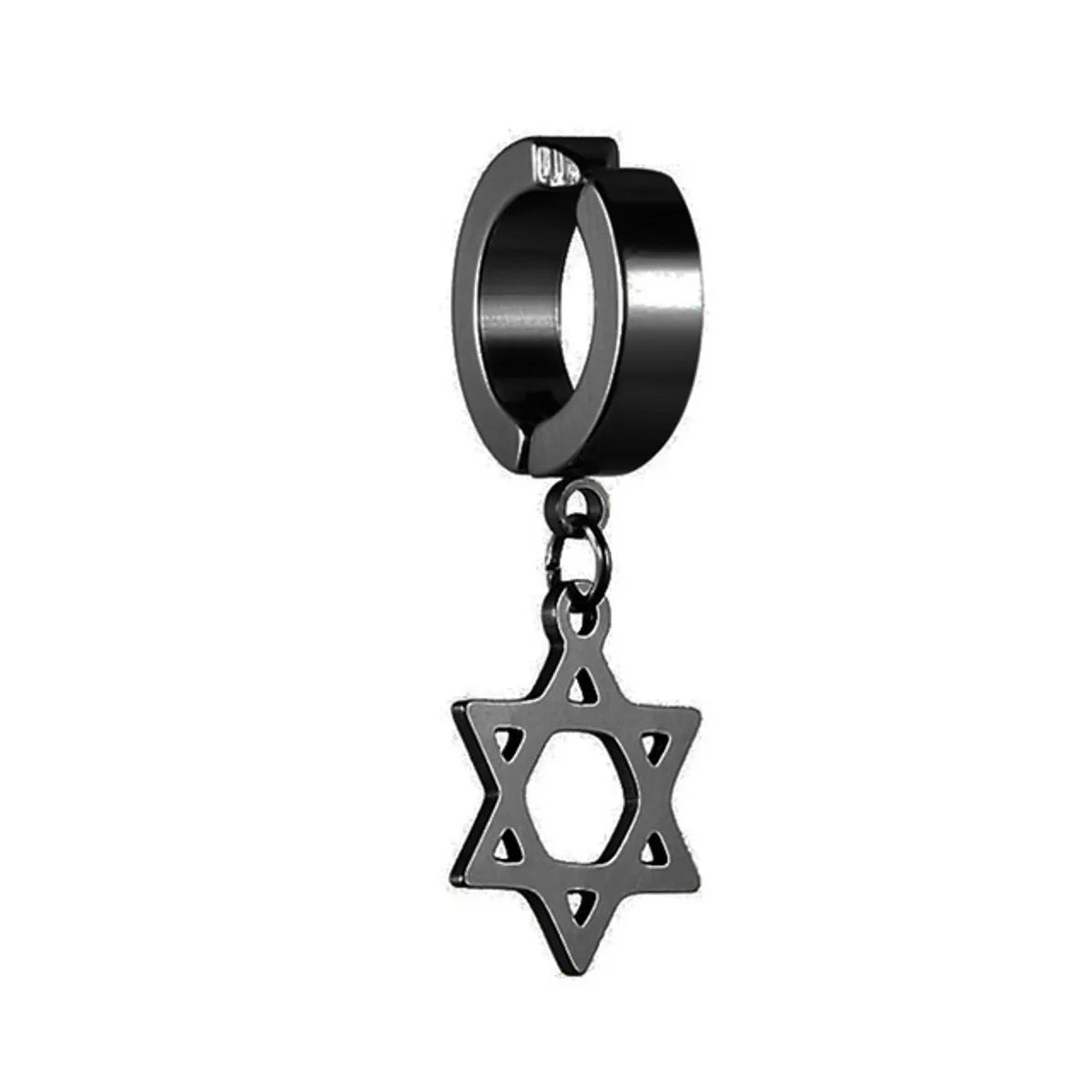 1 Piece Hip-Hop Hexagram Stainless Steel Drop Earrings Ear Studs