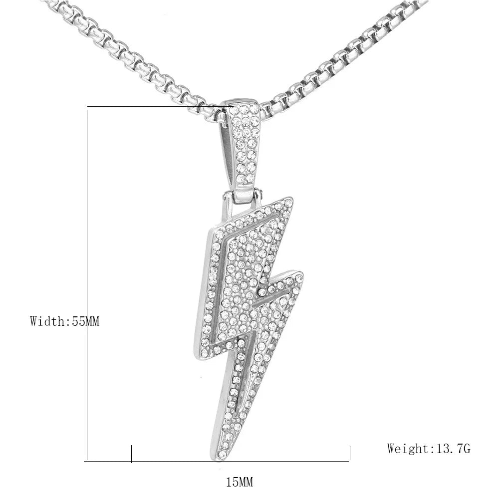 1 Piece Stainless Steel Zircon Lightning