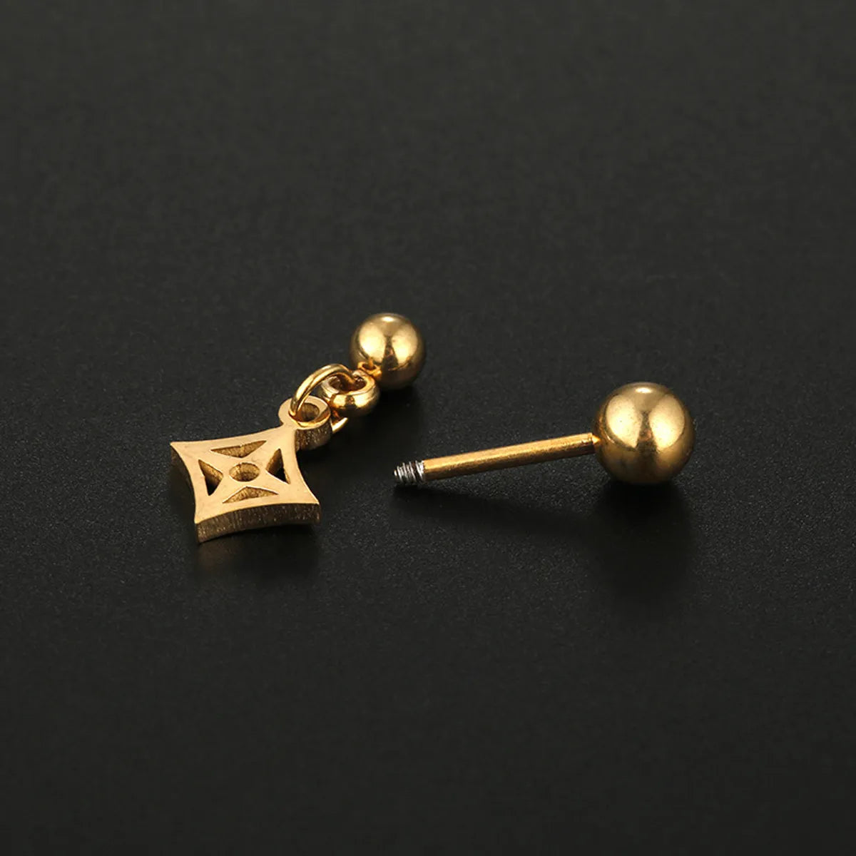 1 Piece Hip-hop Love Cross Smiley Face Stainless Steel Ear Studs