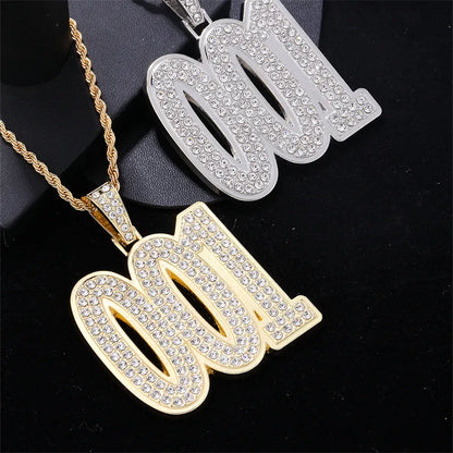 1 Piece Hip-Hop Number Stainless Steel Plating Inlay Chain Jewelry Accessories