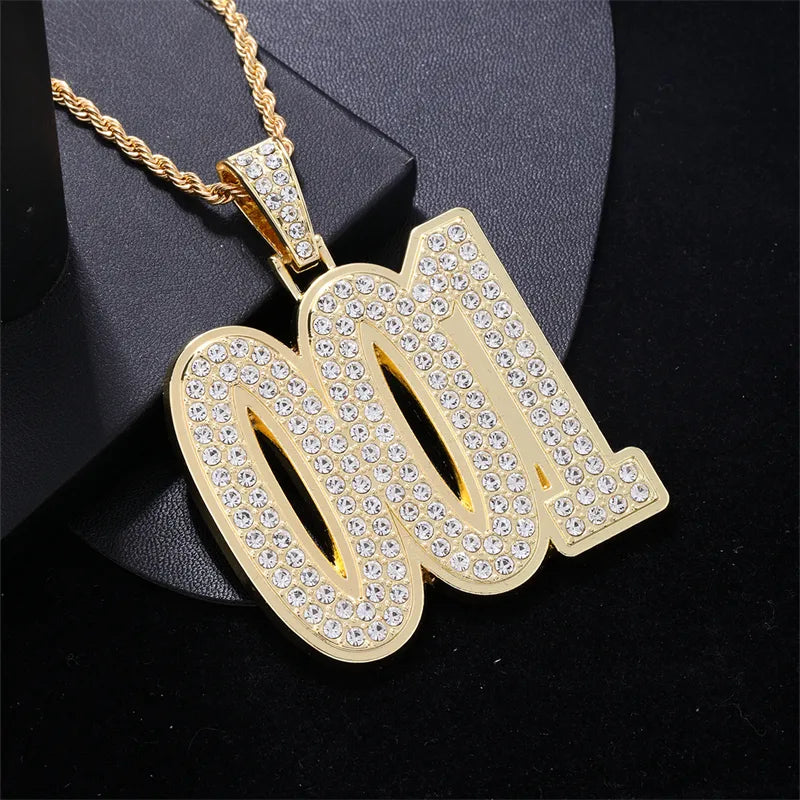 1 Piece Hip-Hop Number Stainless Steel Plating Inlay Chain Jewelry Accessories