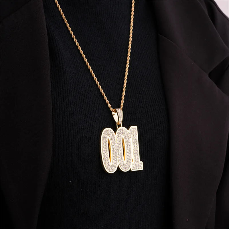 1 Piece Hip-Hop Number Stainless Steel Plating Inlay Chain Jewelry Accessories