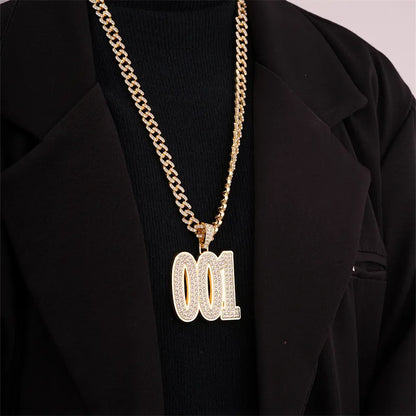 1 Piece Hip-Hop Number Stainless Steel Plating Inlay Chain Jewelry Accessories