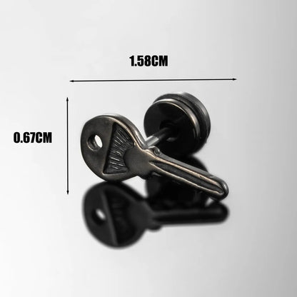 1 Piece Hip-Hop Retro Rock Scissors Key 316 Stainless Steel  Ear Studs