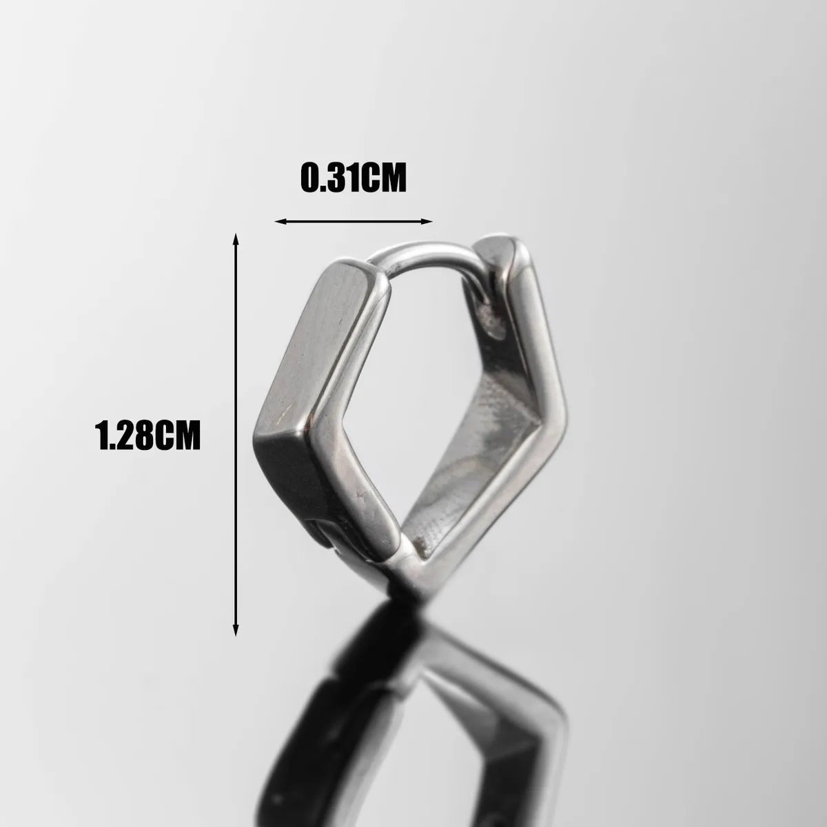 1 Piece Hip-Hop Retro Simple Style Heart Shape Rhombus Inlay 316 Stainless Steel  Zircon Earrings