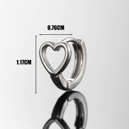 1 Piece Hip-Hop Retro Simple Style Heart Shape Rhombus Inlay 316 Stainless Steel  Zircon Earrings