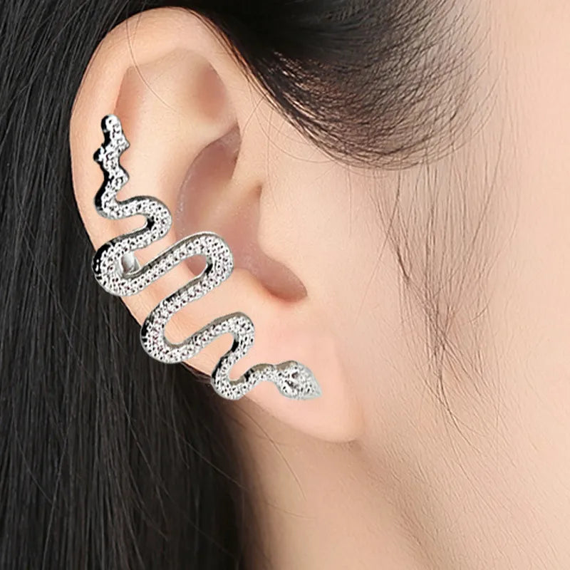 1 Piece Hip-Hop Retro Snake Plating Alloy Ear Cuffs