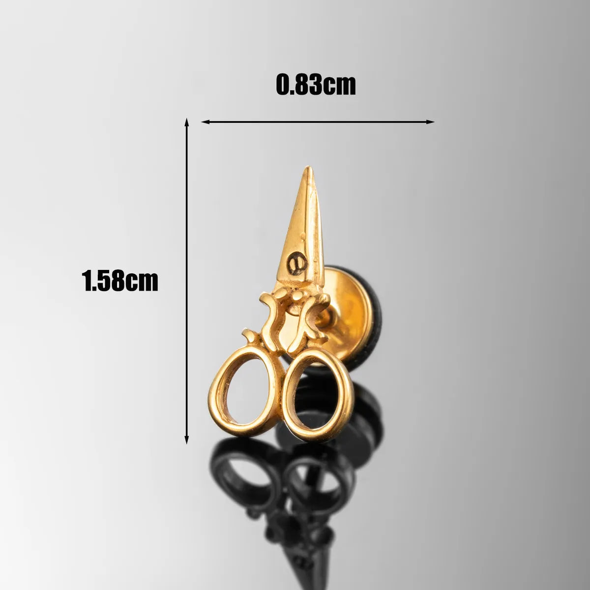 1 Piece Hip-Hop Rock Cool Style Scissors Wrench Key 316 Stainless Steel  Ear Studs