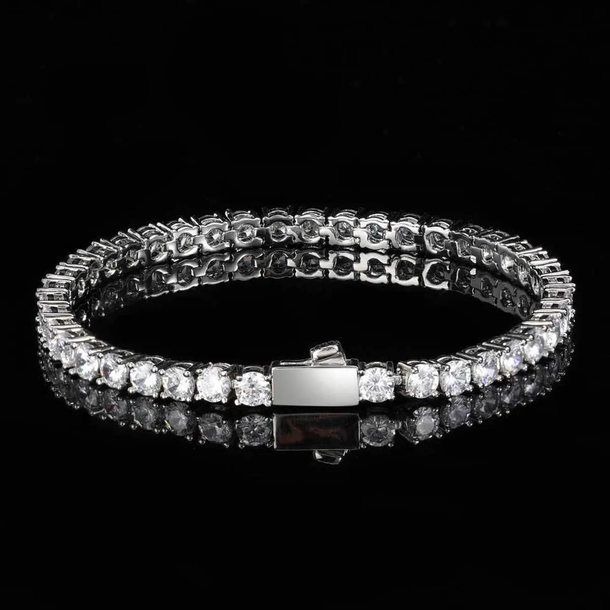 1 Piece Hip-hop Solid Color Copper Inlay Zircon Bracelets