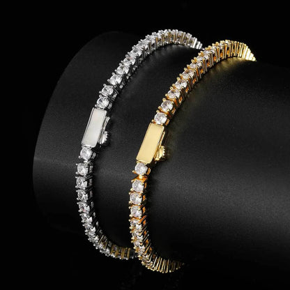 1 Piece Hip-hop Solid Color Copper Inlay Zircon Bracelets