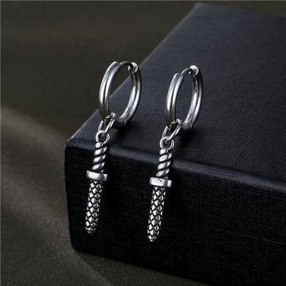 1 Piece Hip-Hop Solid Color Stainless Steel Plating Men'S Earrings