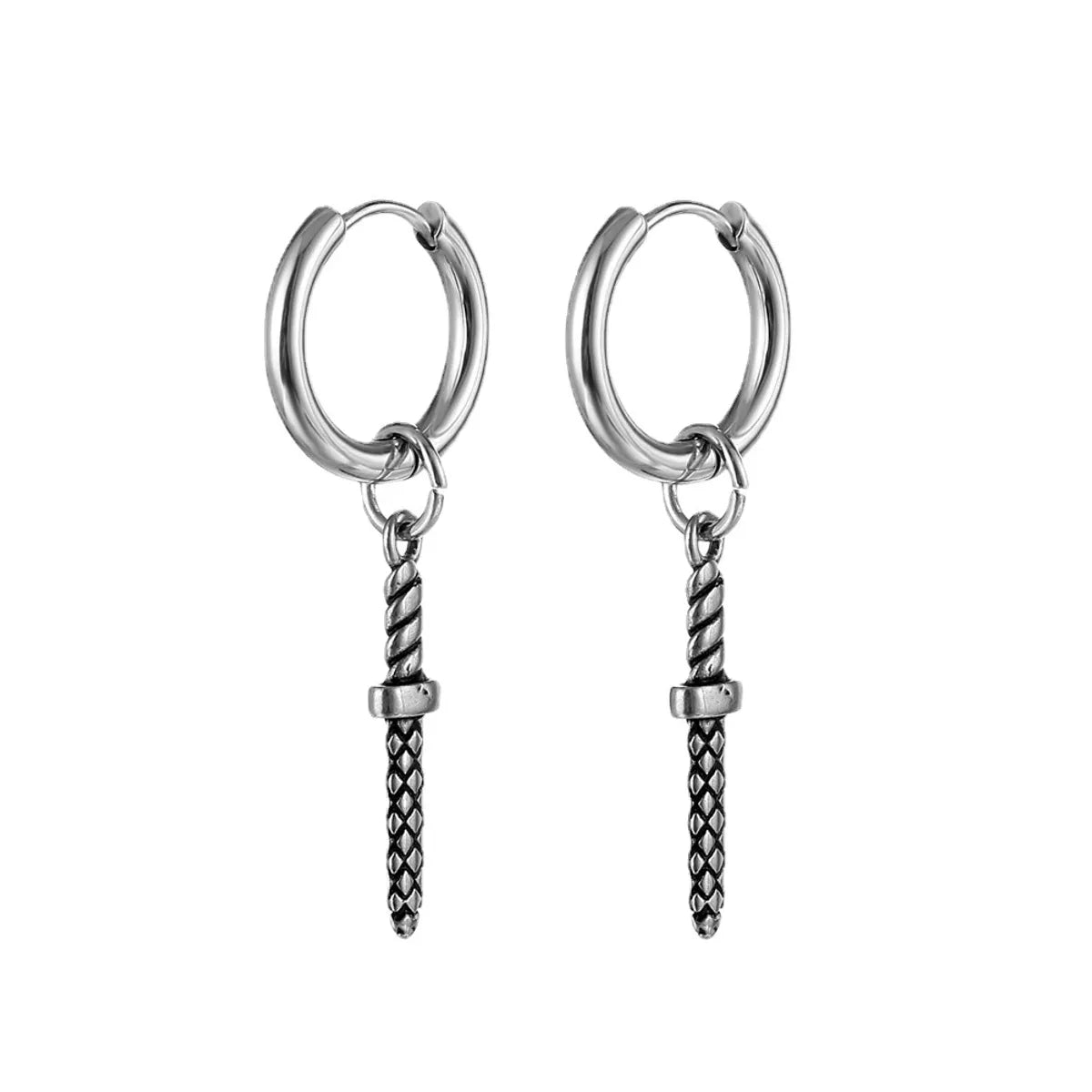 1 Piece Hip-Hop Solid Color Stainless Steel Plating Men'S Earrings