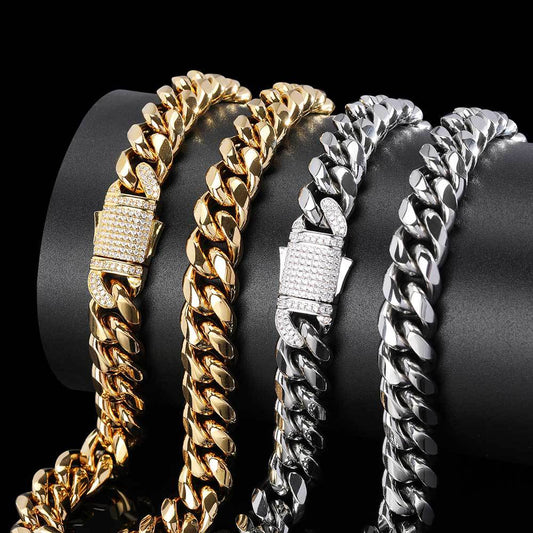 1 Piece Hip-Hop Solid Color Stainless Steel Plating Necklace