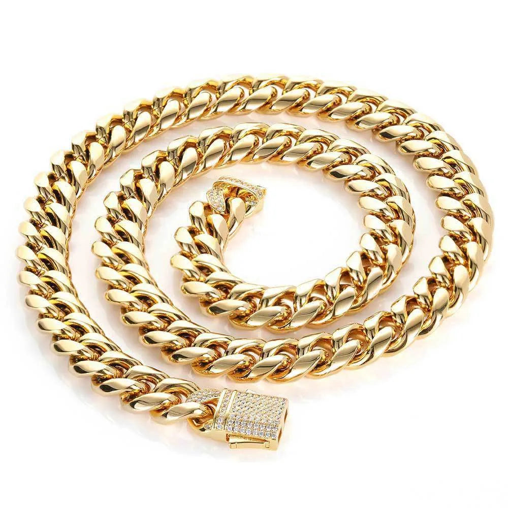 1 Piece Hip-Hop Solid Color Stainless Steel Plating Necklace