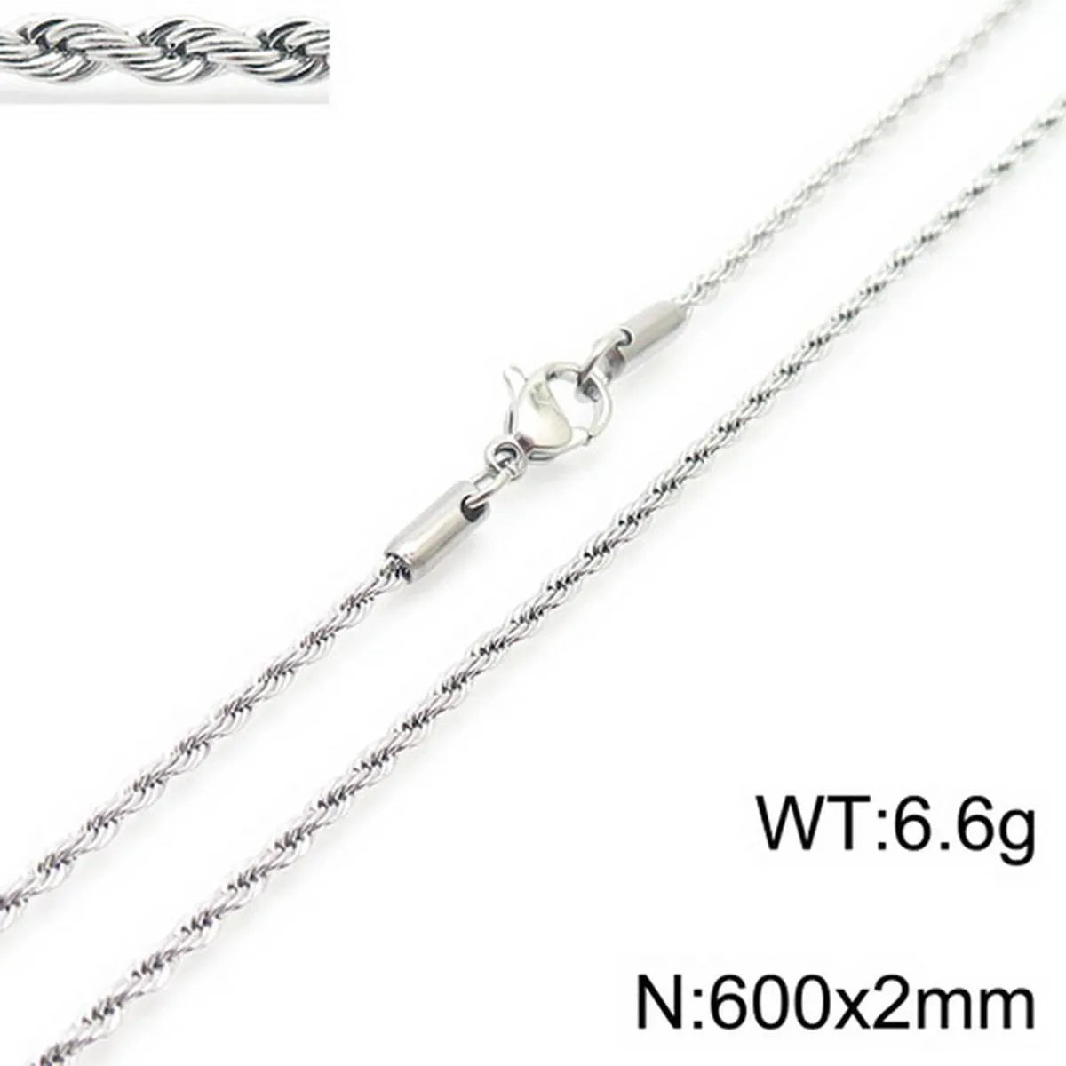 Hip-Hop Solid Color Twist Stainless Steel Plating 18k Gold Plated Unisex Bracelets Necklace