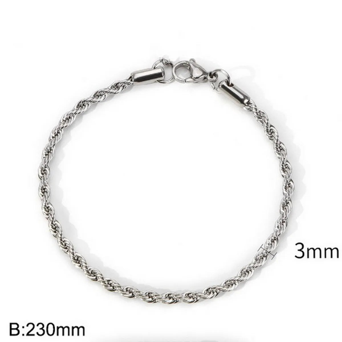 Hip-Hop Solid Color Twist Stainless Steel Plating 18k Gold Plated Unisex Bracelets Necklace