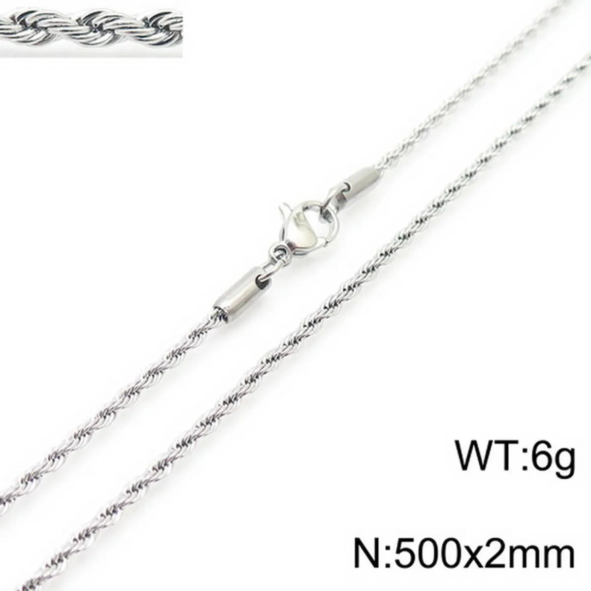 Hip-Hop Solid Color Twist Stainless Steel Plating 18k Gold Plated Unisex Bracelets Necklace