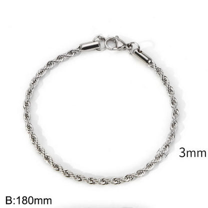 1 Piece Hip-Hop Twist Stainless Steel Plating Bracelets