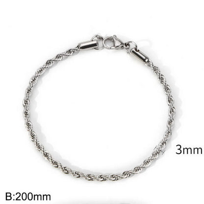 1 Piece Hip-Hop Twist Stainless Steel Plating Bracelets