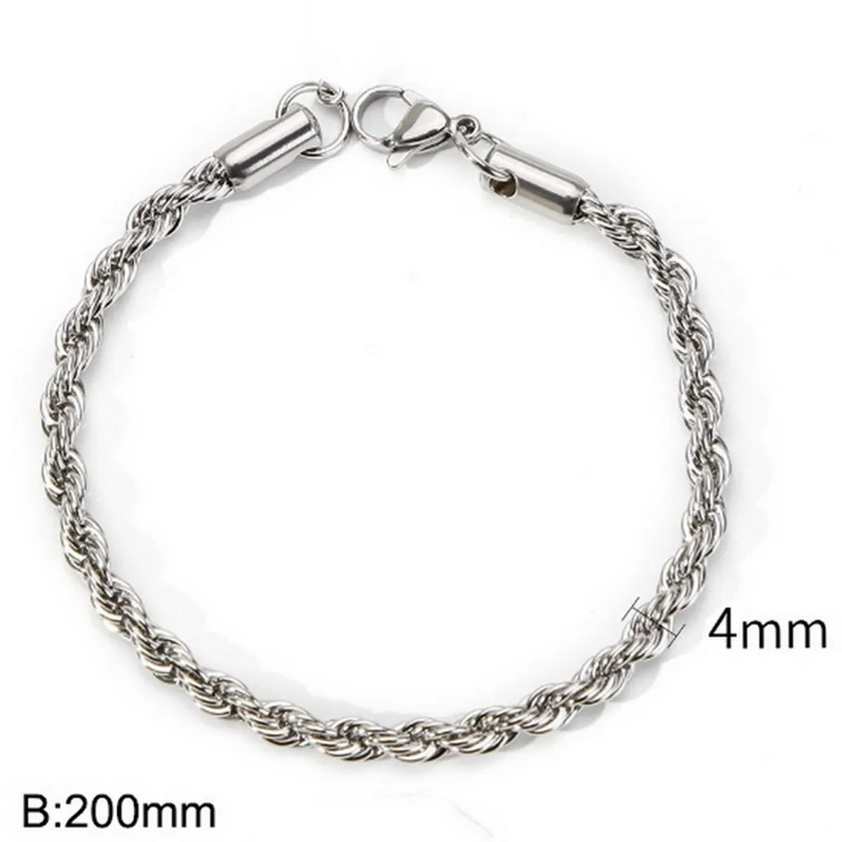 1 Piece Hip-Hop Twist Stainless Steel Plating Bracelets