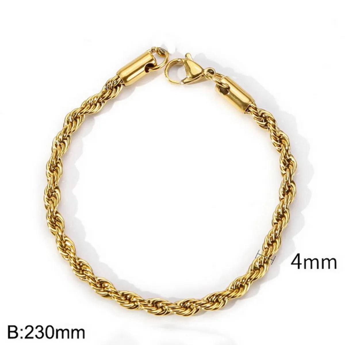 1 Piece Hip-Hop Twist Stainless Steel Plating Bracelets