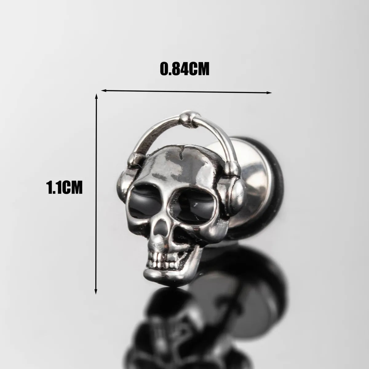 1 Piece Hip-Hop Vintage Style Rock Sun Skull 316 Stainless Steel  Ear Studs