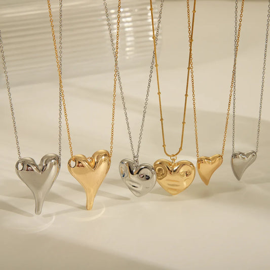 1 Piece Hole 1~1.9mm 201 Stainless Steel Copper 14K Gold Plated Heart Shape Polished Pendant Chain Jump Ring